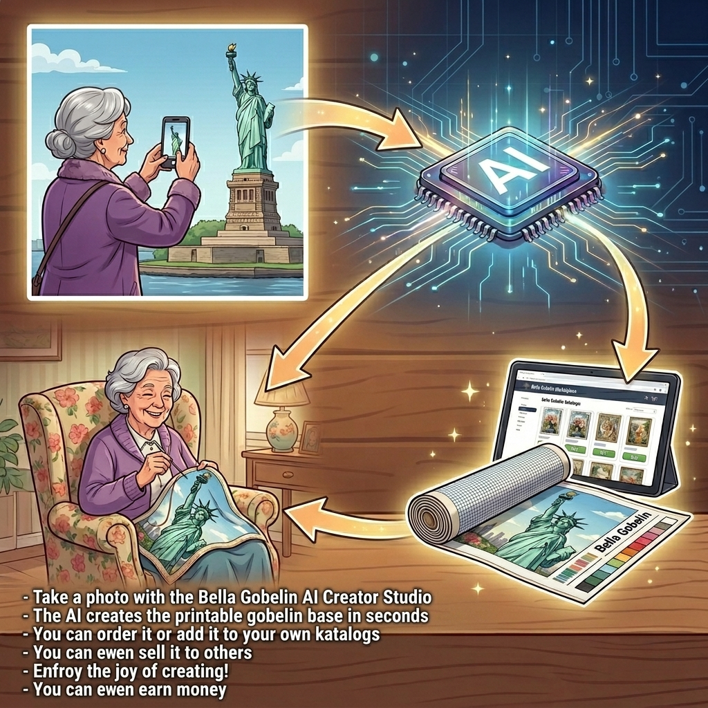 Készíts fotót a Bella Gobelin AI Creator Studióval