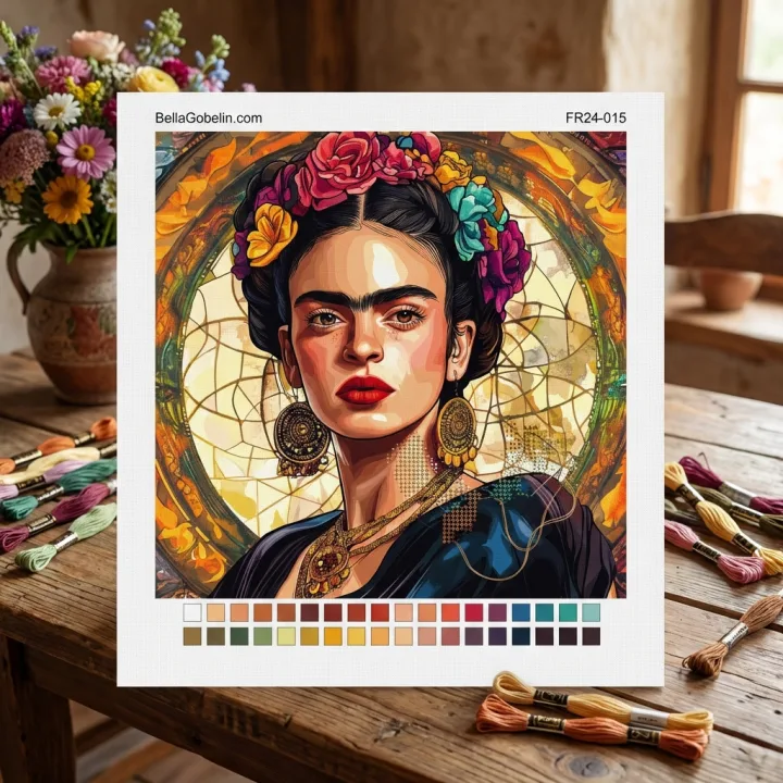 Portret Fridy Kahlo w stylu Alphonse'a Muchy – FR24-015