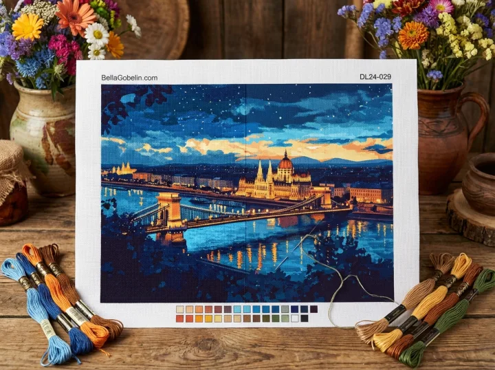 Budapeszt nocą - Most Łańcuchowy
