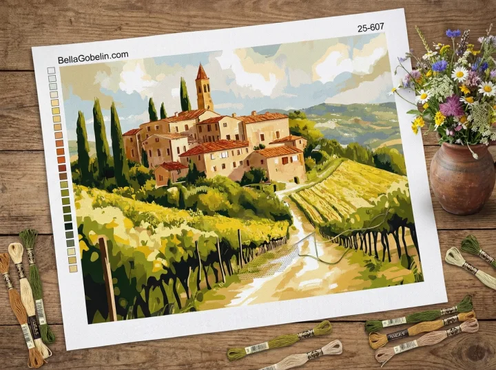 Toskańska wioska, Chianti, Wino