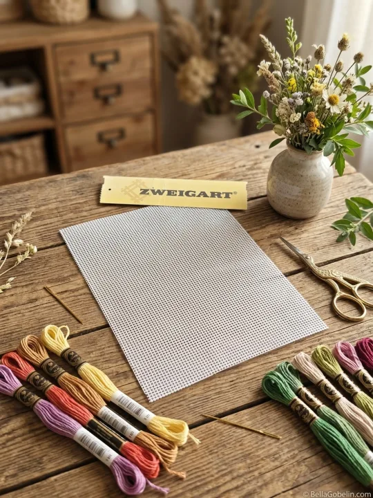 Biały Zweigart Stramin 44/100 (standardowa osnowa) - 15x20 cm