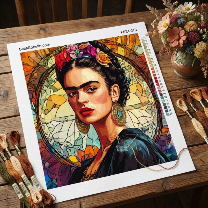 Portret Fridy Kahlo w stylu Alphonse'a Muchy – FR24-010