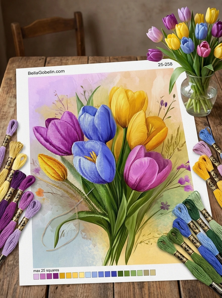 Kolorowe tulipany – 25-258