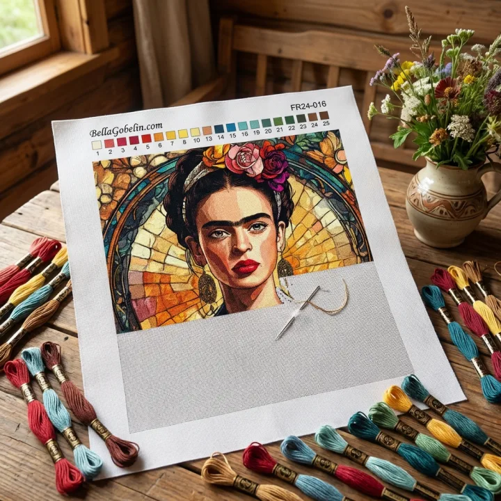 Portret Fridy Kahlo w stylu Alphonse'a Muchy – FR24-016