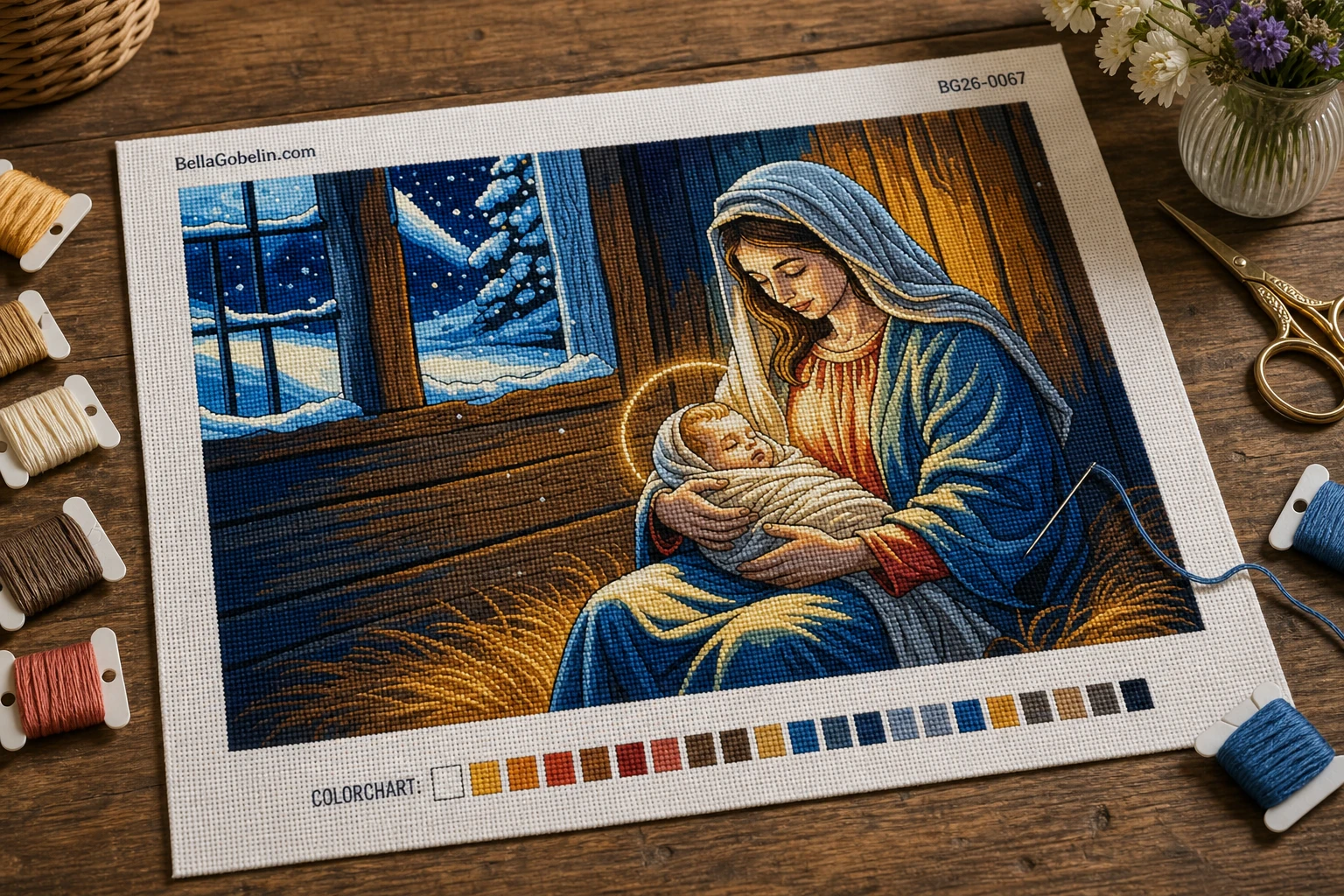 Ilustracja: Maria z małym Jezusem