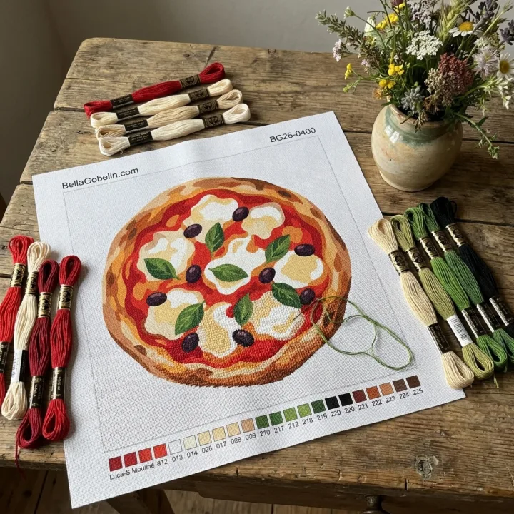 Pizza hímzés
