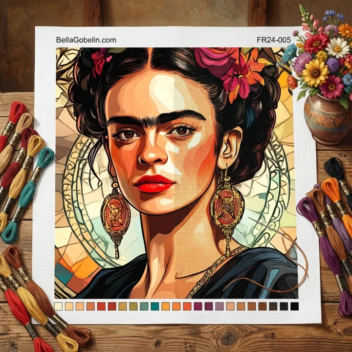 Portret Fridy Kahlo w stylu Alphonse'a Muchy – FR24-005