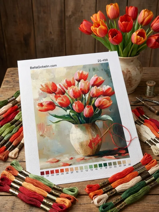 Bukiet tulipanów w wazonie