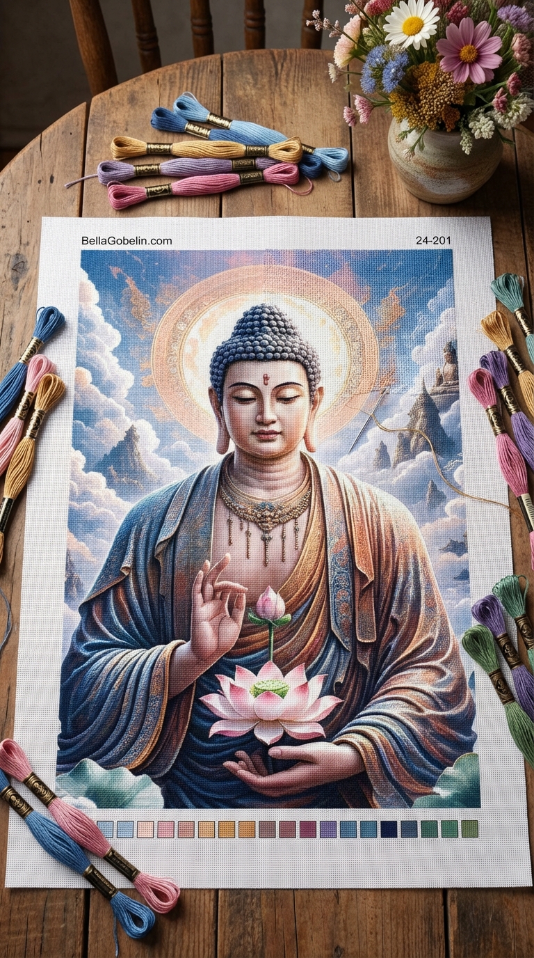 Buddha z lotosem