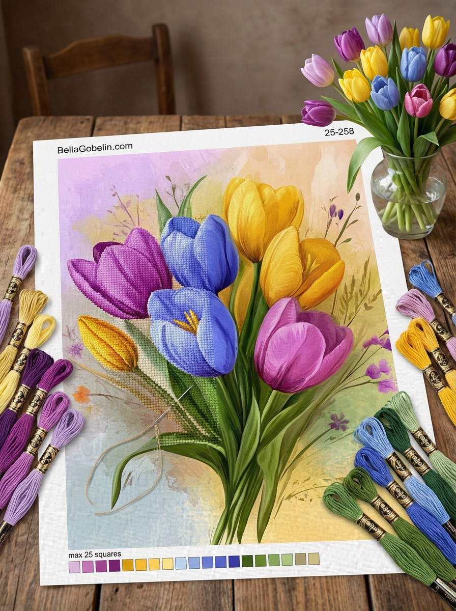 Kolorowe tulipany – 25-258