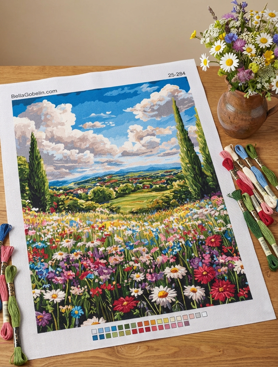 Kolorowe kwiaty na łące