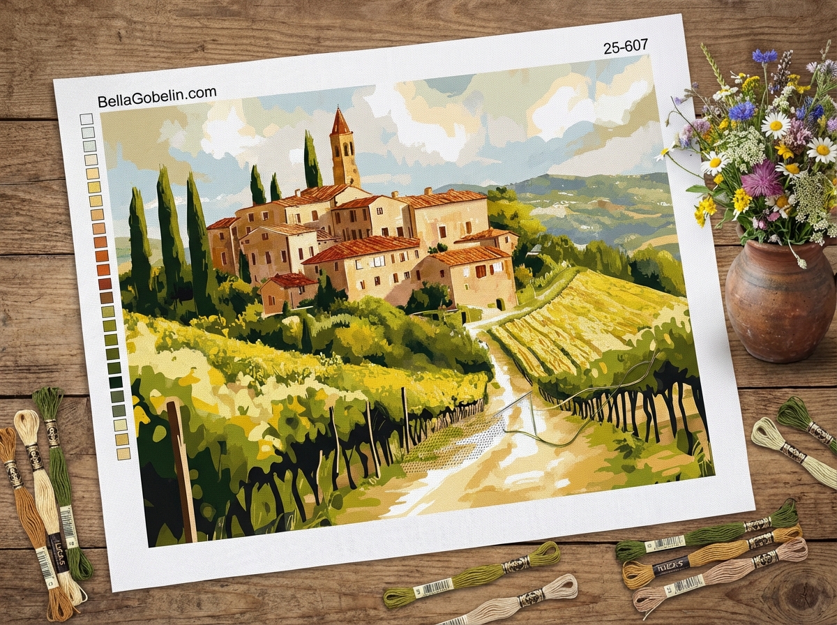 Toskańska wioska, Chianti, Wino