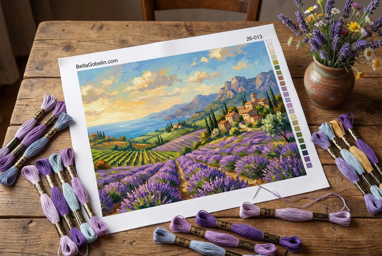 Scenic lavender field in Italy