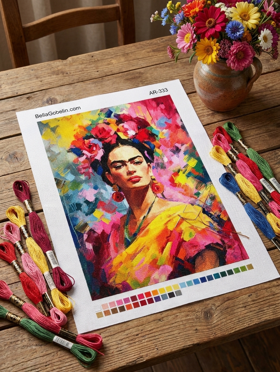 Kolorowy portret Fridy Kahlo