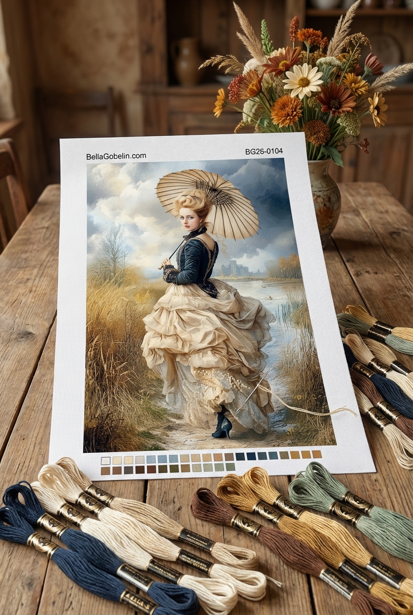 Elegancka kobieta z parasolką