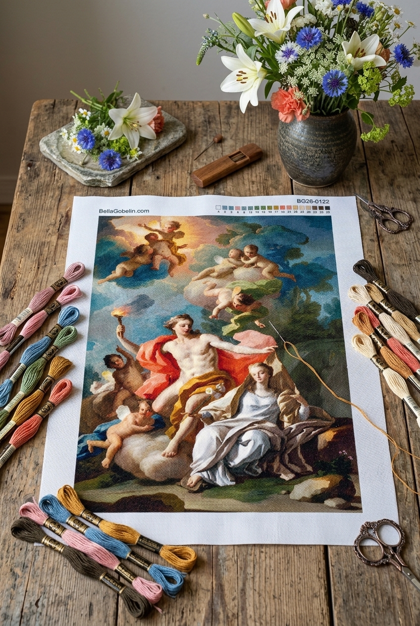 Anton Raphael Mengs - replika Apolla, Mnemosyne i dziewięciu muz pościelnych