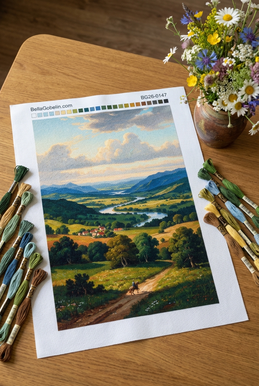 Idylliczny krajobraz z rzeką