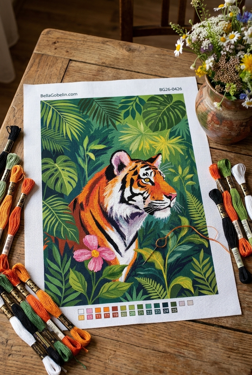 Tigris a dzsungelben (gobelin)
