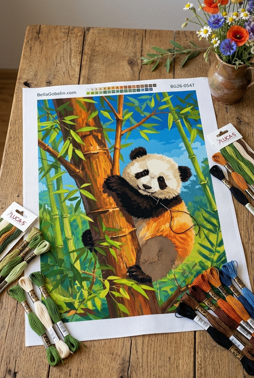 Panda w bambusowym lesie
