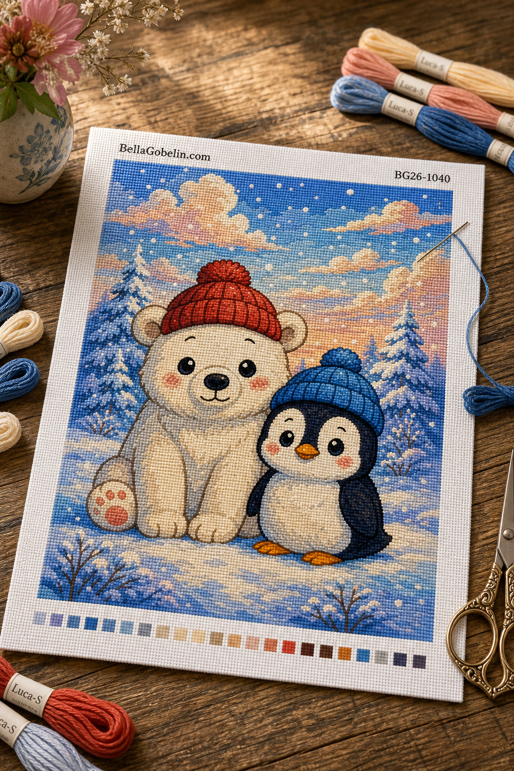 Niedźwiedź polarny i pingwin