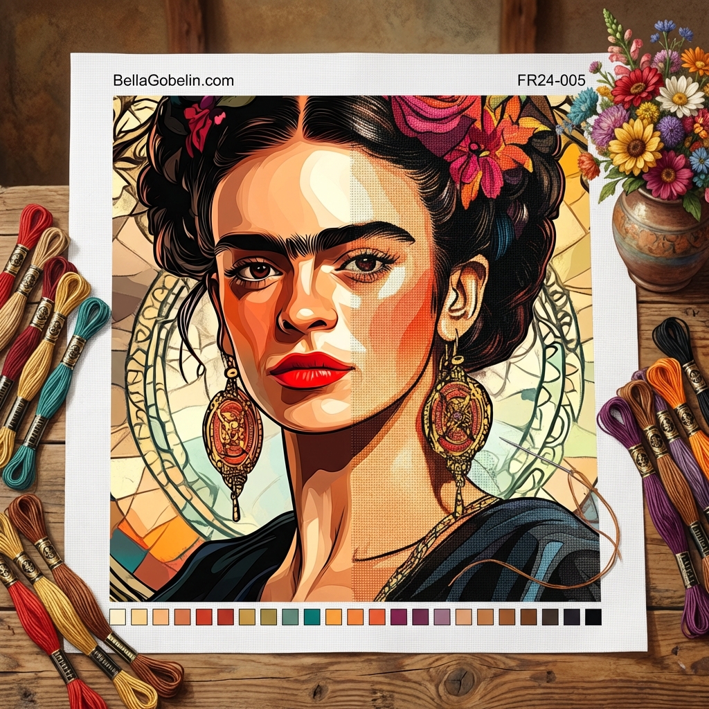 Portret Fridy Kahlo w stylu Alphonse'a Muchy – FR24-005