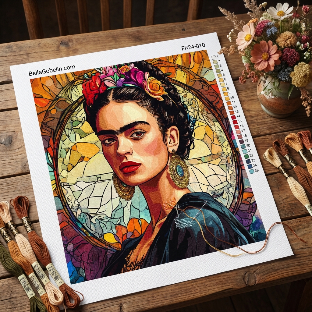 Portret Fridy Kahlo w stylu Alphonse'a Muchy – FR24-010