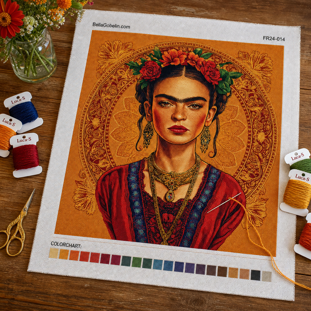 Portret Fridy Kahlo w stylu Alphonse'a Muchy – FR24-014