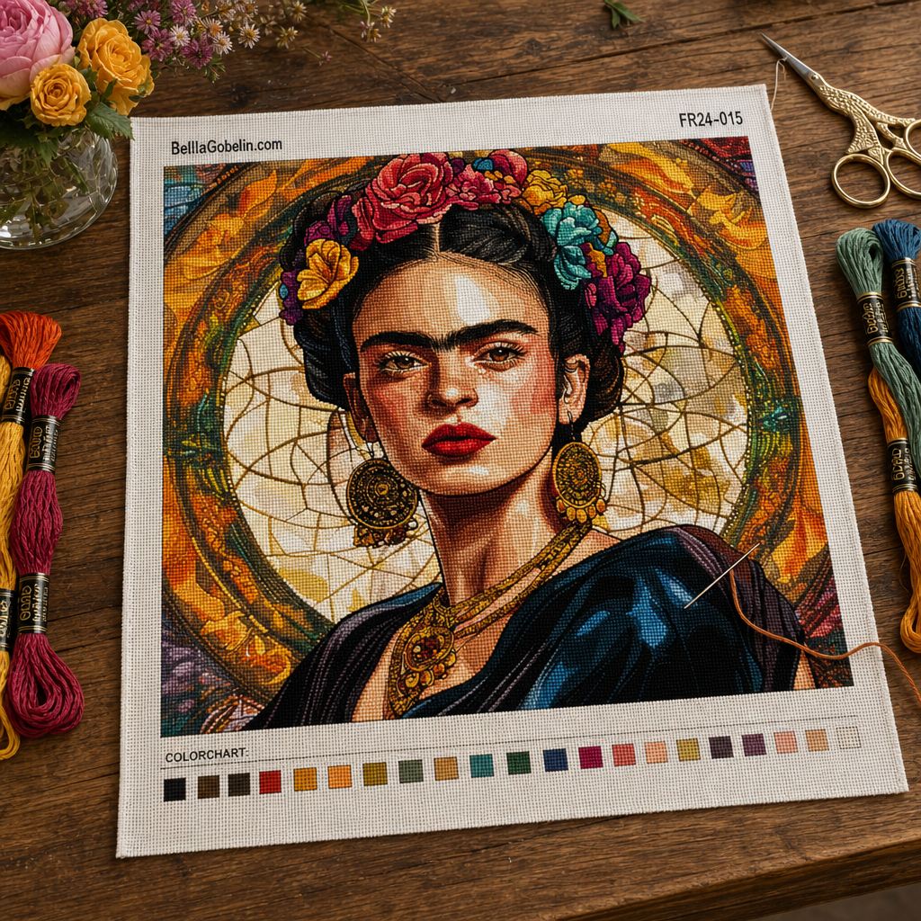 Portret Fridy Kahlo w stylu Alphonse'a Muchy – FR24-015