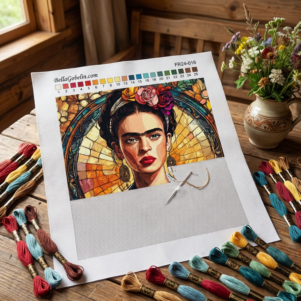 Portret Fridy Kahlo w stylu Alphonse'a Muchy – FR24-016