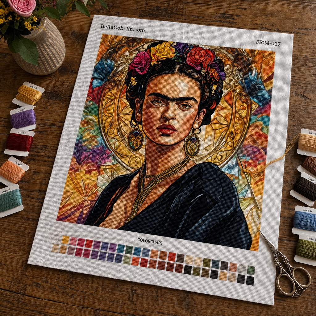 Portret Fridy Kahlo w stylu Alphonse'a Muchy – FR24-017