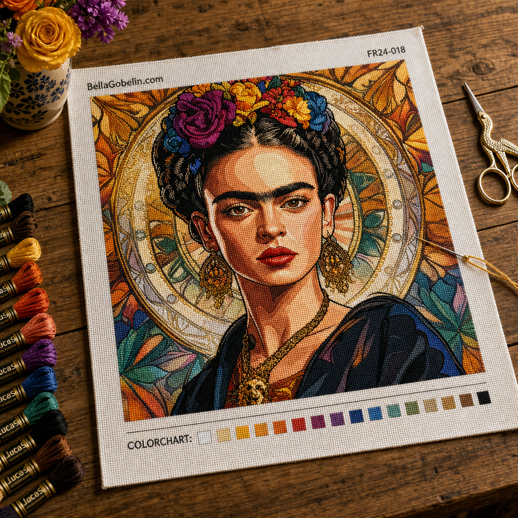 Portret Fridy Kahlo w stylu Alphonse'a Muchy – FR24-018