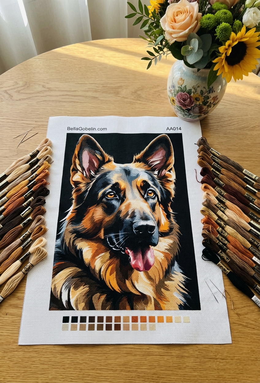 Portret psa rasy owczarek niemiecki