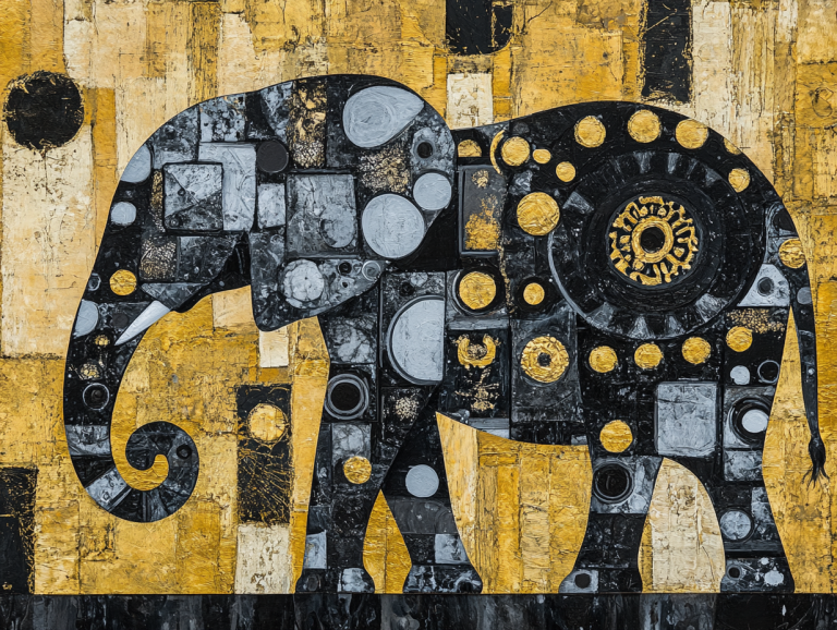 Elefánt Klimt stílusban – 25-112