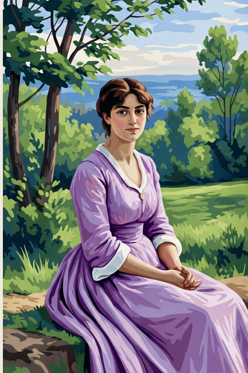 Modern Lilla ruhás nő – 25-791