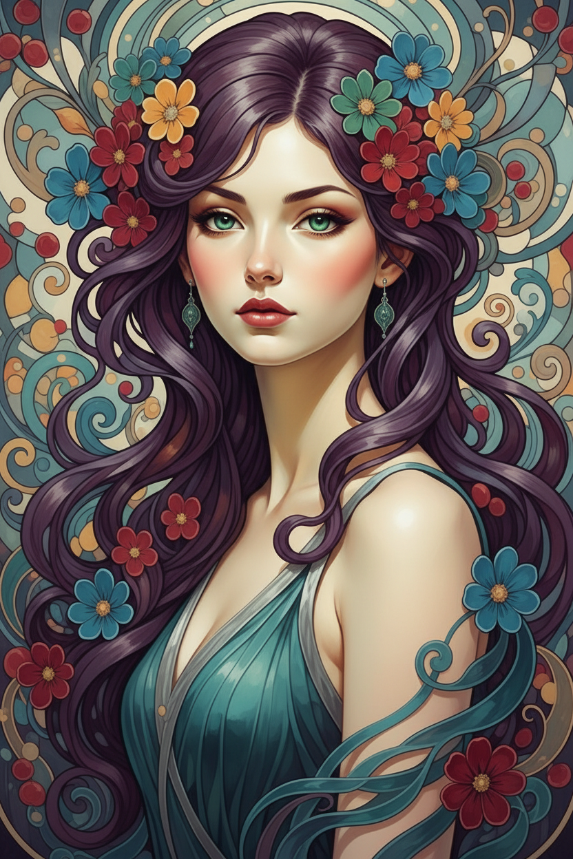 Alphonse Mucha stílus - Variáció 1 – BG26-0170