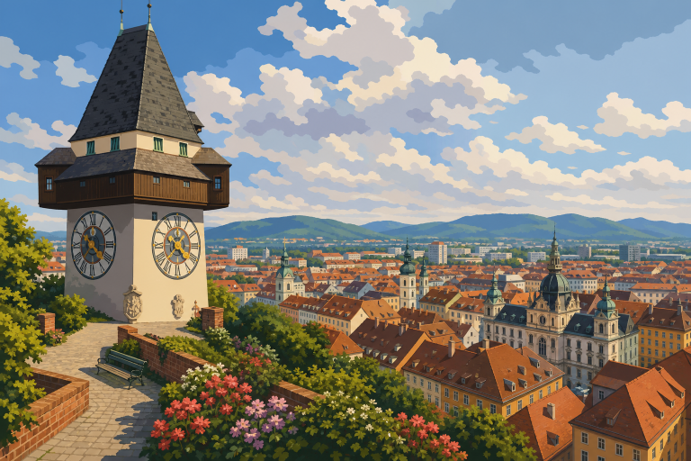 Grazi óratorony panorámája