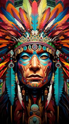 Kolorowa głowa Indianina