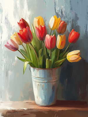 Tulipany w wiadrze