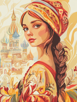 Portret rosyjskiej kobiety