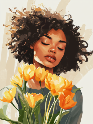 Portret z tulipanami