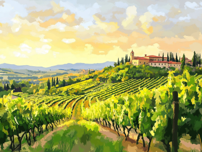Słońce, Toskania, Chianti, Wino