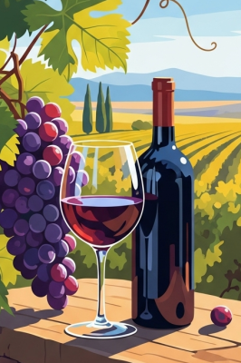 Toscańska still life z gobelinem drukowanym na specjalnym kanawanie