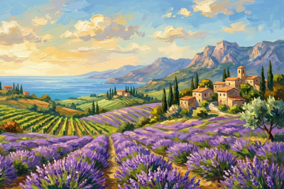 Scenic lavender field in Italy