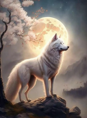 Nocny samotny wilk