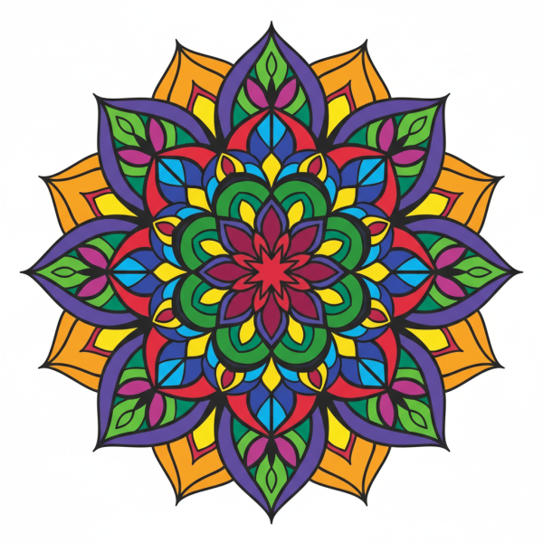 Kolorowa mandala, wzór kwiatowy – BG26-0277