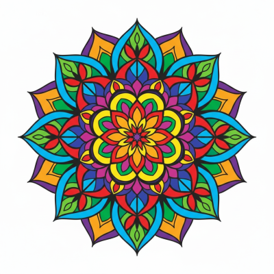 Kolorowa mandala, wzór kwiatowy – BG26-0279