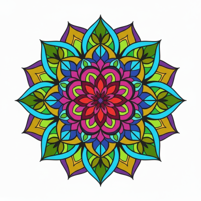 Kolorowa mandala, wzór kwiatowy – BG26-0280