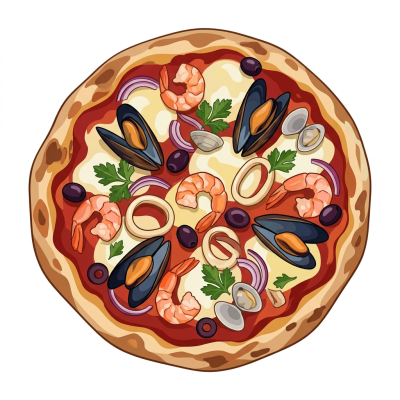 Pizza z owocami morza