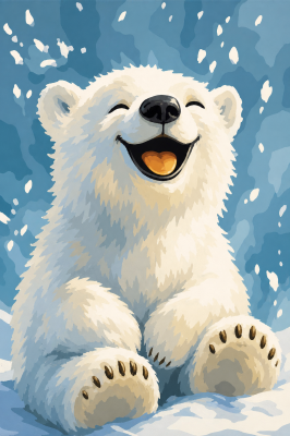 Uśmiechnięty niedźwiedź polarny