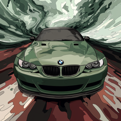 Portret samochodu: zielone BMW